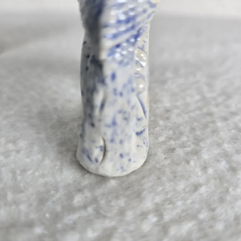 Vintage Chinoiserie Blue and White Bird Ceramic Napkin Holders Set of 5
